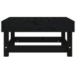 vidaXL Repose-pied de jardin noir bois de pin massif