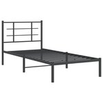 vidaXL Cadre de lit métal sans matelas avec tête de lit noir 90x200 cm