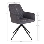 House Nordic Chaise à manger pivotante Ava Gris foncé