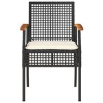 vidaXL Salon de jardin 4 Pièces avec coussins Noir Résine tressée