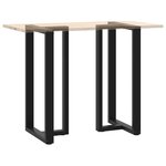 vidaXL Pieds de table de bar en forme de T  2 pièces  noir  60 x 35 x (110-111) cm  acier