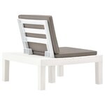 vidaXL Chaises de salon de jardin et coussins lot de 4 Plastique Blanc