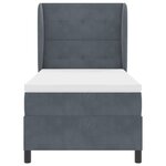 vidaXL Lit à ressorts avec matelas gris foncé 90x200 cm en velours