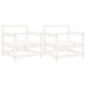 vidaXL Chaises de jardin lot de 2 blanc bois massif de pin
