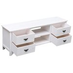 vidaXL Meuble TV Blanc antique 108x30x40 cm Bois de Paulownia solide