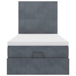 vidaXL Cadre de lit ottoman et matelas gris foncé 90x200 cm velours