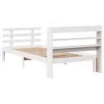 vidaXL Cadre de lit avec tête de lit sans matelas blanc 90x200 cm