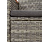 vidaXL Ensemble à manger de jardin 11Pièces avec coussins gris poly rotin