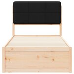 vidaXL Cadre de lit avec tête de lit rembourrée Noir 90 x 200 cm