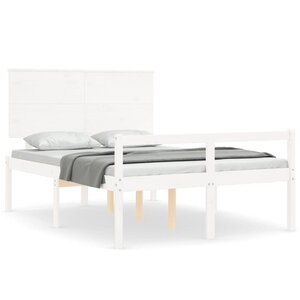vidaXL Lit pour personne âgée sans matelas blanc 140x190cm bois massif