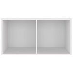 vidaXL Boîte de rangement vinyles Blanc 71x34x36 cm Bois d'ingénierie