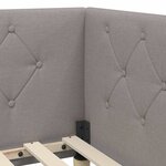 vidaXL Cadre de lit d'angle avec tête de lit Taupe 90 x 190 cm tissu