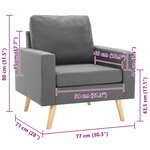vidaXL Fauteuil gris foncé tissu