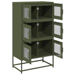 vidaXL Buffet haut vert olive 68x39x123 cm acier
