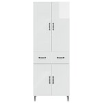 vidaXL Ensemble de Meubles 2 Pièces Blanc brillant 66 x 34 5 x 89 5 cm