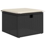 vidaXL Salon de jardin 5 Pièces avec coussins noir résine tressée