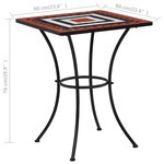 vidaXL Ensemble de bistro mosaïque 3 Pièces Carreaux Terre cuite et blanc