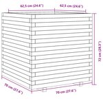 vidaXL Jardinière 70x70x72 cm bois de pin massif