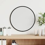 vidaXL Miroir mural Noir Ø 30 cm Rond