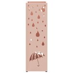 vidaXL Porte-parapluie Rose Métal Moyen Détails Décoratifs
