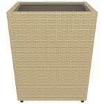 vidaXL Ensemble de bistro 5 Pièces Résine tressée et verre trempé Beige