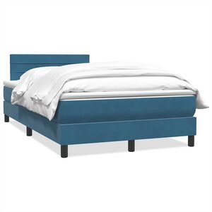 vidaXL Sommier à lattes de lit et matelas bleu foncé 120x210cm velours
