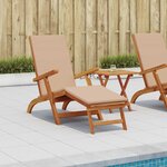 vidaXL Chaise longue inclinable et pliable 2 Pièces Taupe