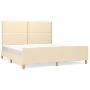 vidaXL Cadre de lit sans matelas crème 180x200 cm tissu