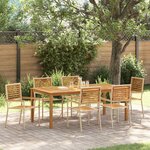 vidaXL Ensemble de salle à manger pour jardin 7 Pièces Beige Poly rotin