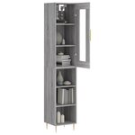 vidaXL Buffet haut Sonoma gris 34 5x34x180 cm Bois d'ingénierie