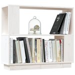 vidaXL Bibliothèque/Séparateur de pièce Blanc 80x25x70 cm Pin solide