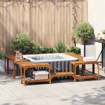 vidaXL Enclos Carré de Bain à Remous Extérieur Marron 230 x 230 cm