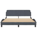 vidaXL Cadre de lit Dover gris foncé 152x203 cm velours