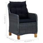 vidaXL Ensemble à manger de jardin 5 Pièces Gris foncé