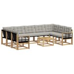 vidaXL Ensemble de canapés d'extérieur 10 Pièces Blanc et gris clair