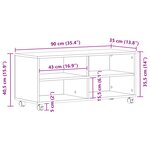 Meuble TV vidaXL en vieux bois 90x35x35 cm en bois d'ingénierie