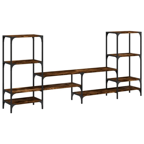 vidaXL Meuble TV chêne fumé 206 5x28 5x95 cm bois d'ingénierie
