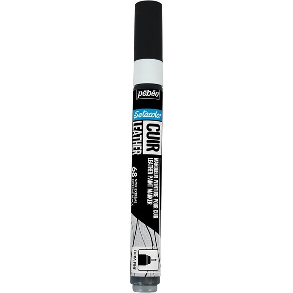 Marqueur Acrylique Setacolor Spécial Cuir Mat Satiné Extra Fine Noir Extrême PÉBÉO