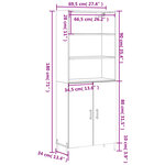 vidaXL Buffet haut Sonoma gris 69 5x34x180 cm Bois d'ingénierie