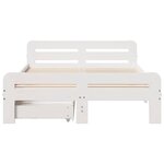 vidaXL Cadre de lit sans matelas blanc 135x190 cm bois de pin massif