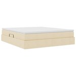 vidaXL Lit avec rangement et matelas Crème 160 x 200 cm Polyester