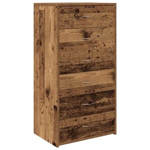 vidaXL Buffet avec 6 tiroirs vieux bois 50x34x96 cm bois d'ingénierie