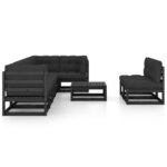 Salon de jardin meuble d'extérieur ensemble de mobilier 9 pièces avec coussins bois de pin massif 02_0017925