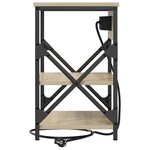 vidaXL Table de nuit avec station de chargement Chêne sonoma