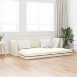 vidaXL Sofa lit au sol 2-en-1 Crème 213x144x60 cm Velours