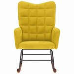 vidaXL Chaise à bascule Jaune Velours