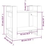 vidaXL Bibliothèque/Cloison Marron miel 60x35x57 cm Bois massif