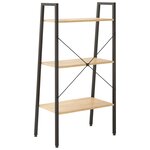 vidaXL Étagère sur pied 3 niveaux Marron clair et noir 56x35x108 cm