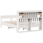 vidaXL Lit bibliothèque sans matelas blanc 140x200 cm bois pin massif