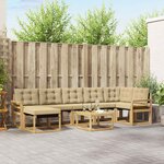 vidaXL Ensemble de canapés d'extérieur 8 Pièces Blanc et Beige